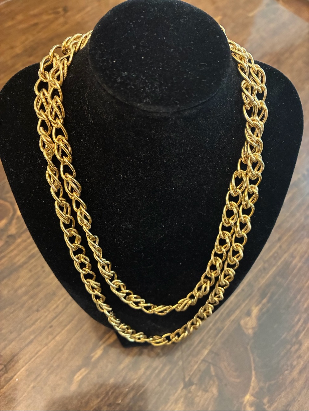 Pre-owned Vintage Monet Gold Tone Long Chain Link Necklace - Womens 36”